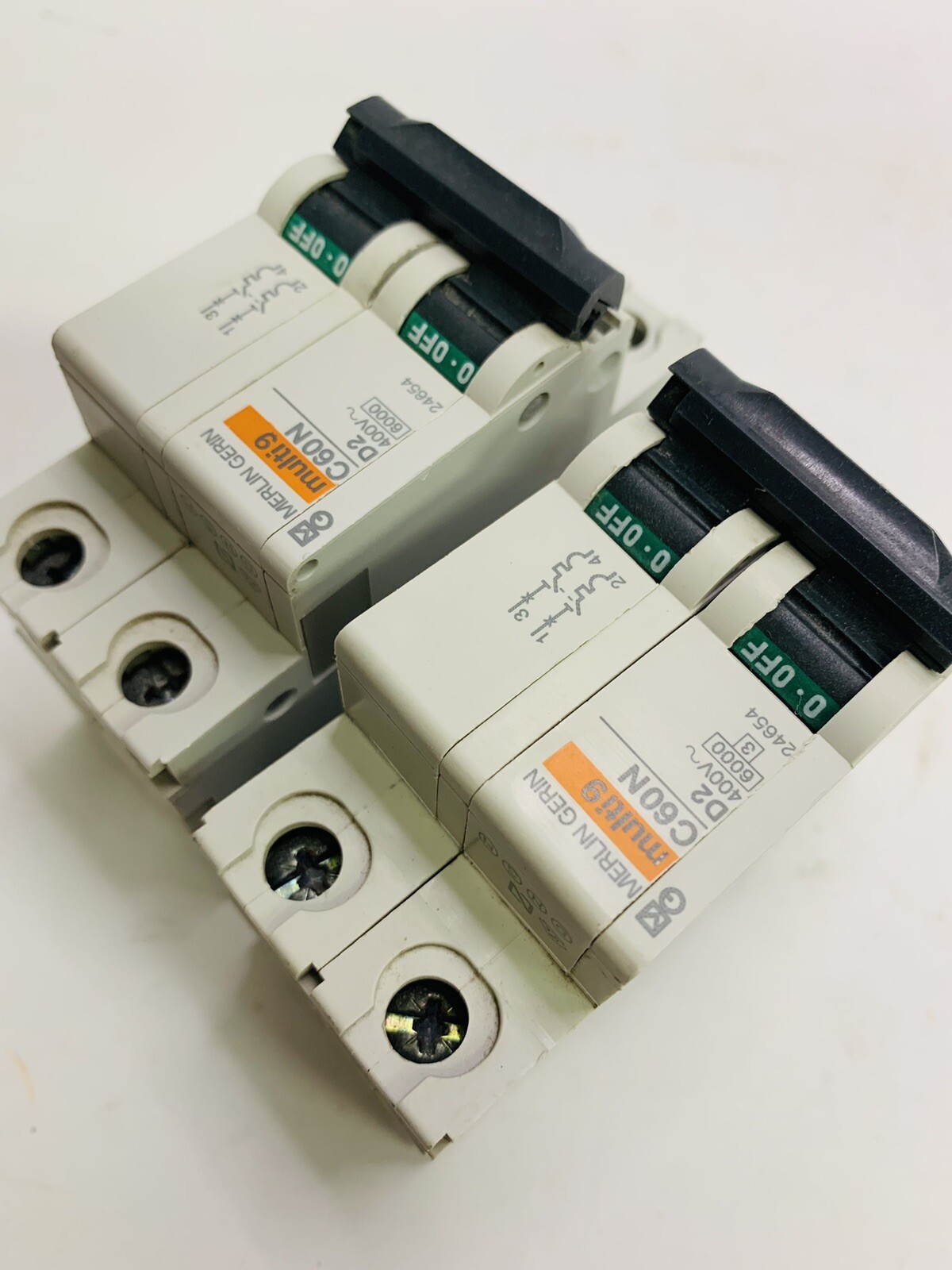 Merlin Gerin Multi9 (2-PACK) C60N D2 Amp 2 Pole Circuit Breaker **CLEAN**