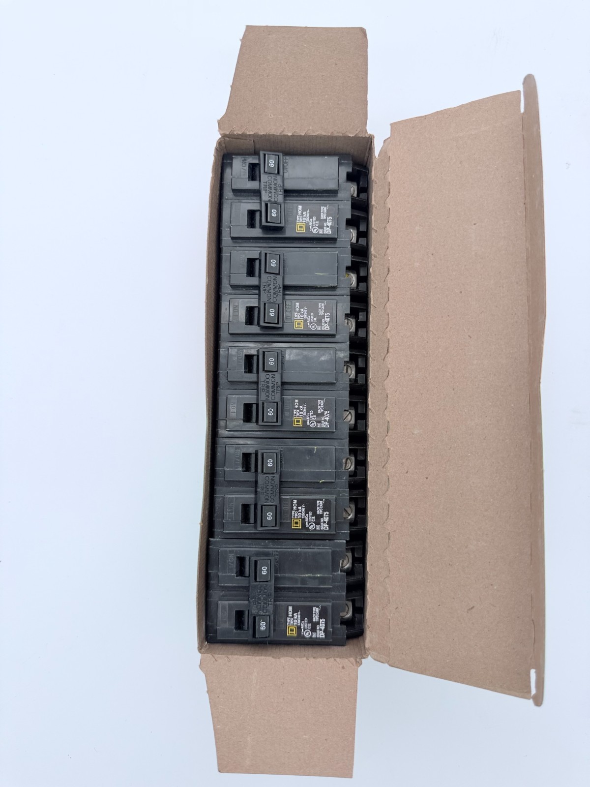 NEW Box of 5 Square D Homeline 60 Amp 2-Pole Circuit Breakers HOM260CP