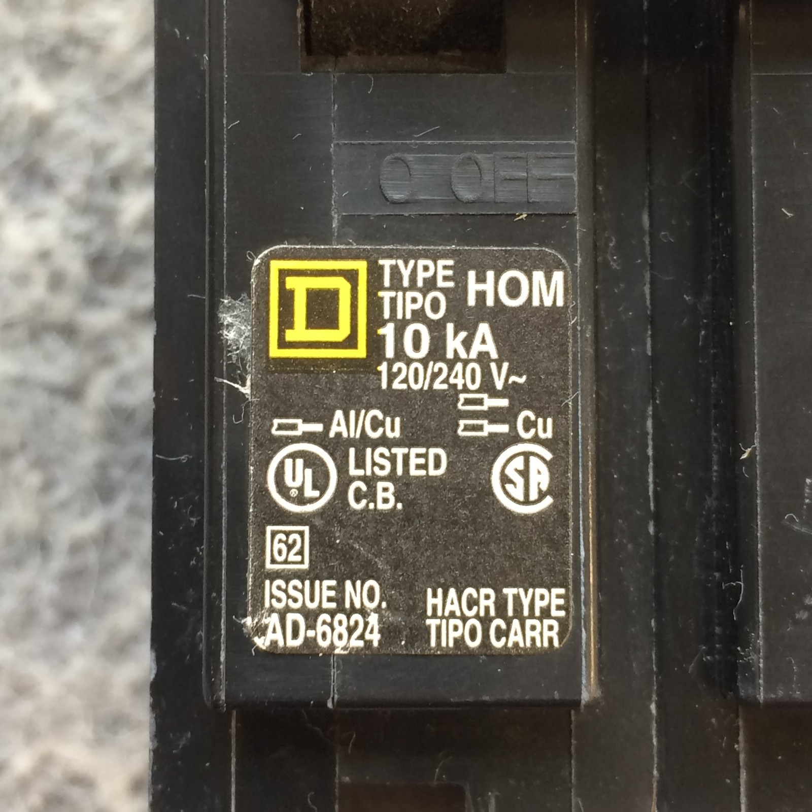 NEW! Mini circuit breaker, Homeline, 30A, 2 pole, 120/240 VAC, 10 kA HOM230 NEW