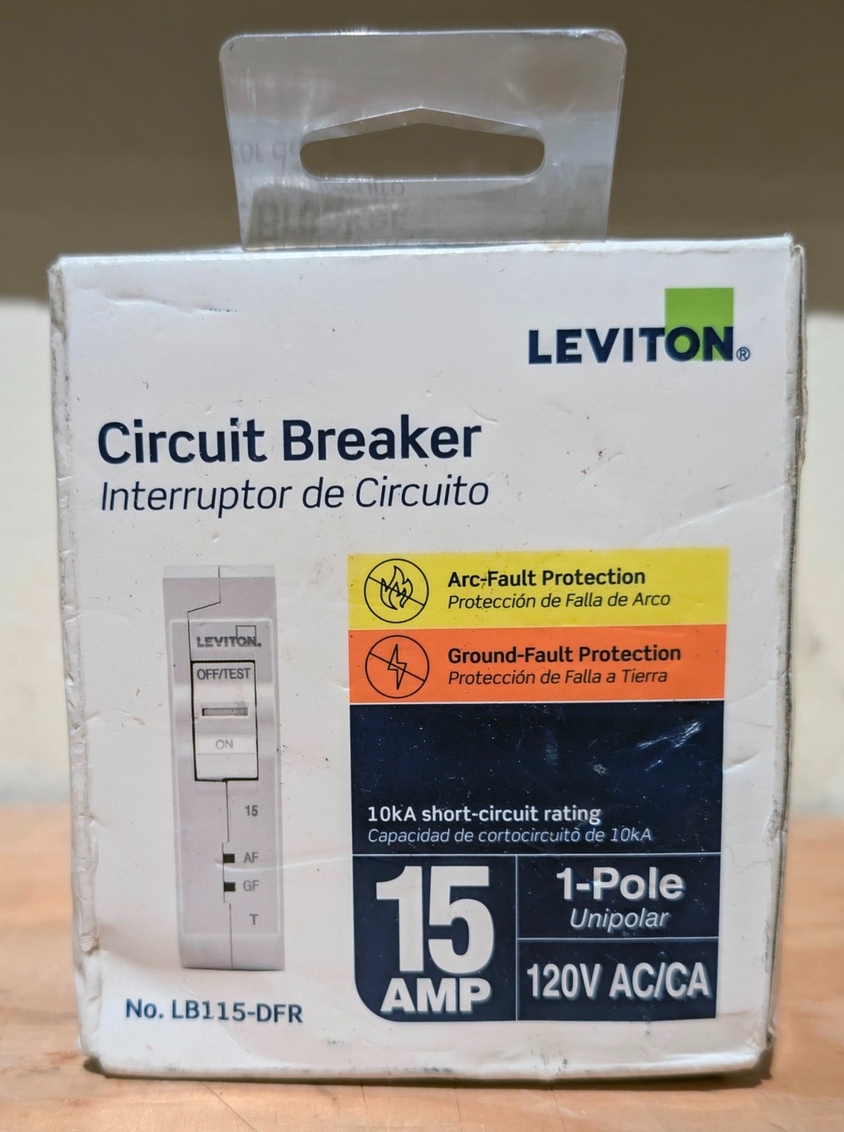 Leviton R12-LB115-DFR 15A 1-Pole Plug-on AFCI/GFCI Branch Circuit Breaker – NEW