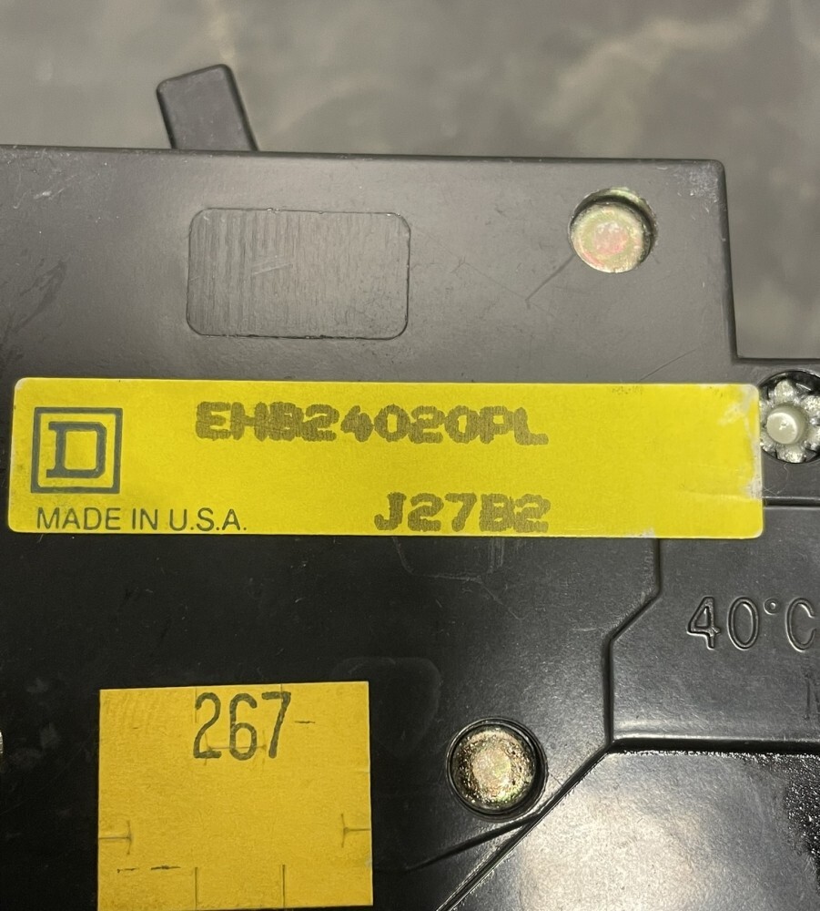 Square D EHB24020PL 20amp 2 Pole Circuit Breaker 480/277 Volt Bolt On Powerlink
