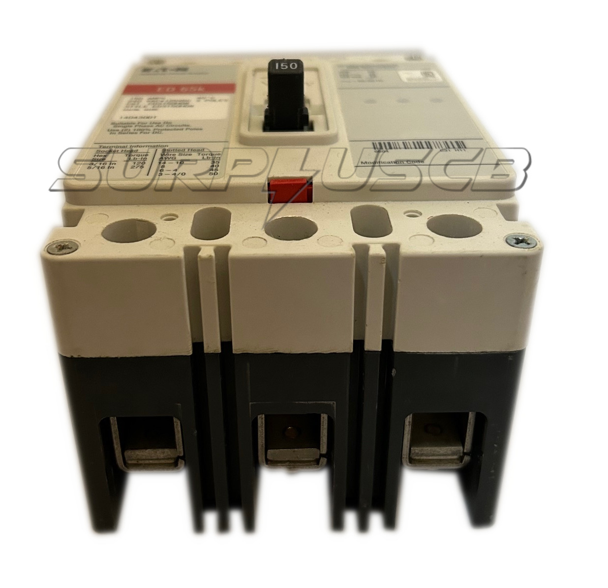 Eaton ED3150H08 Circuit Breaker, Marine Use, 50°C Rated, 150 Amp, 3-Pole, 240Vac
