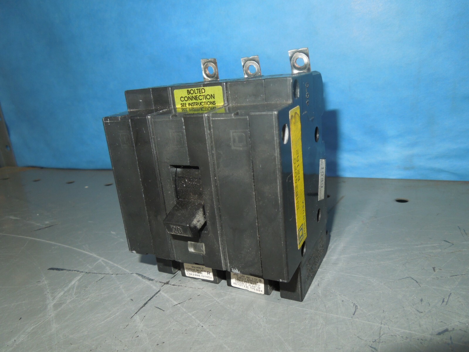 Square D EHB34020 20A 3P 480V 50/60Hz Circuit Breaker Type EHB-4 Used