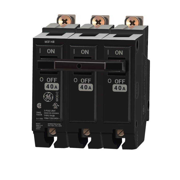 GE THQB32040 40 Amp 3 Pole 240V Mini Circuit Breaker
