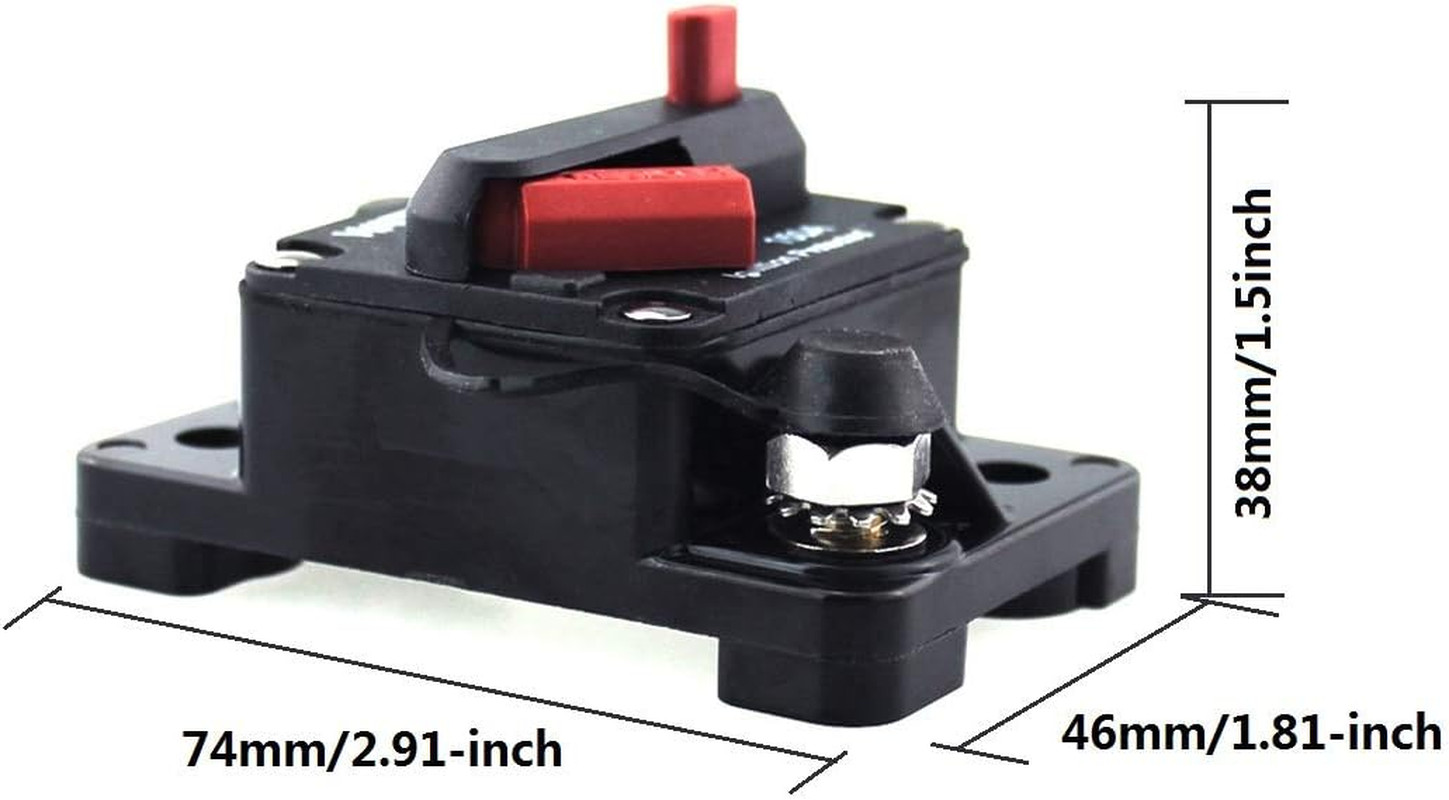 ANJOSHI 100 Amp Circuit Breaker 30A-300A with Manual Reset Waterproof Inline Fus