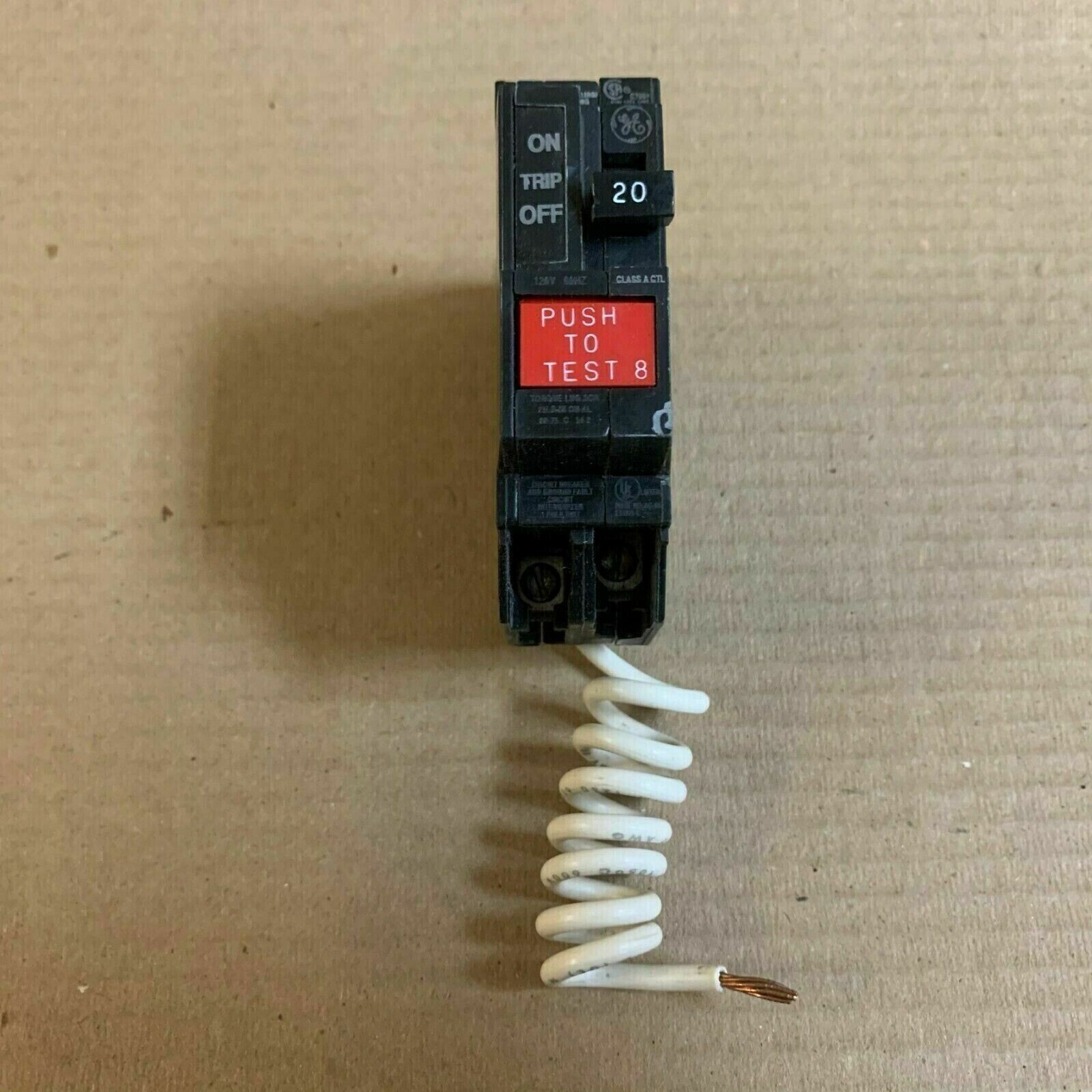 NEW GE THQB THQB1120GF 1 Pole 20 Amp GFI Ground Fault Circuit Breaker NTO “AK”