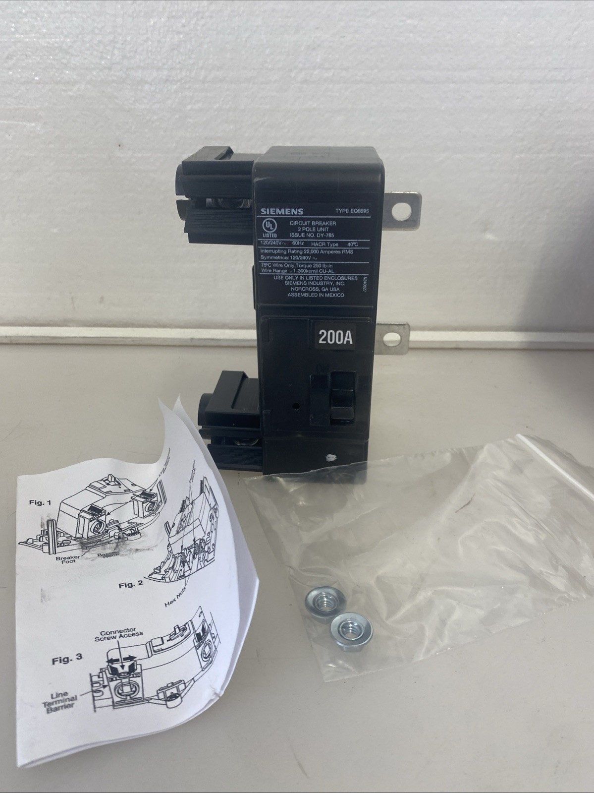 NEW Siemens MBK200A Main Circuit Breaker 200A 2-Pole 120/240v AC Type EQ8695