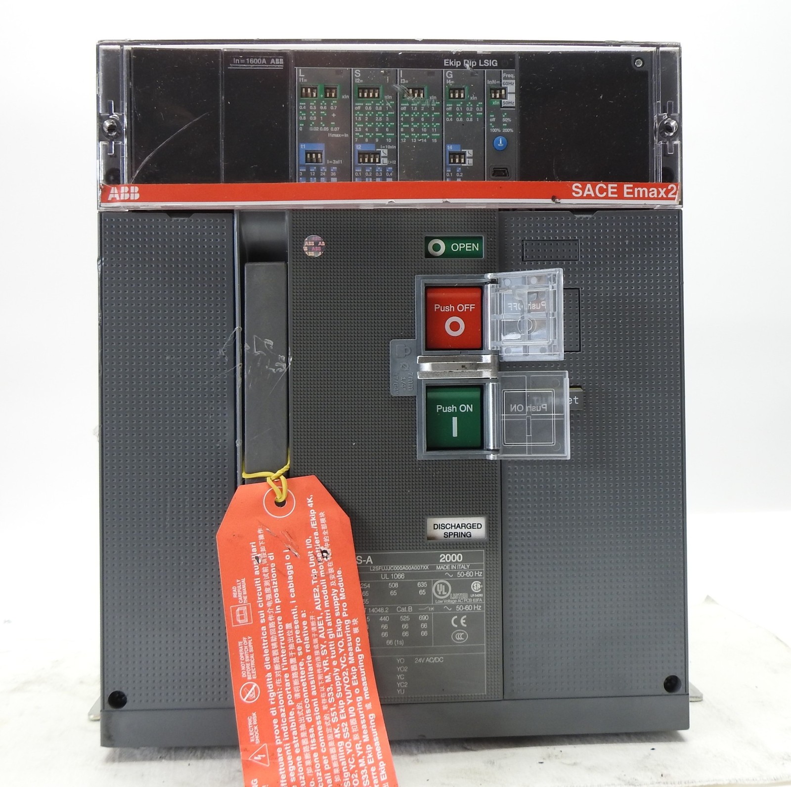 ABB SACE E2.2S-A Emax2 2000A 3P Breaker With Ekip Hi-Touch LSI – NEW READ DESC