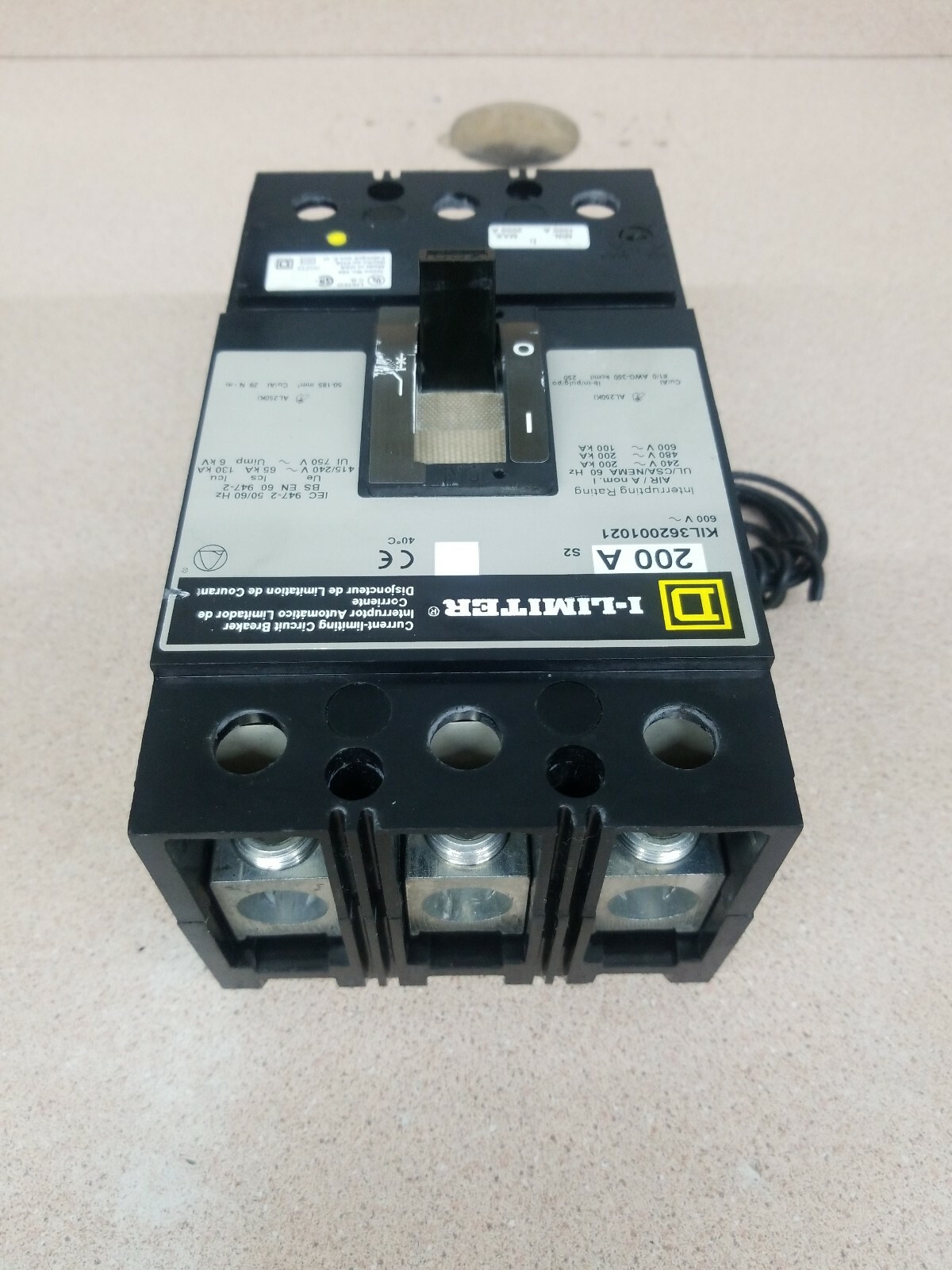 Square D I-Limiter KIL36110 KIL 110 Amp 600V Volts 3 pole 200KA Breaker Obsolete
