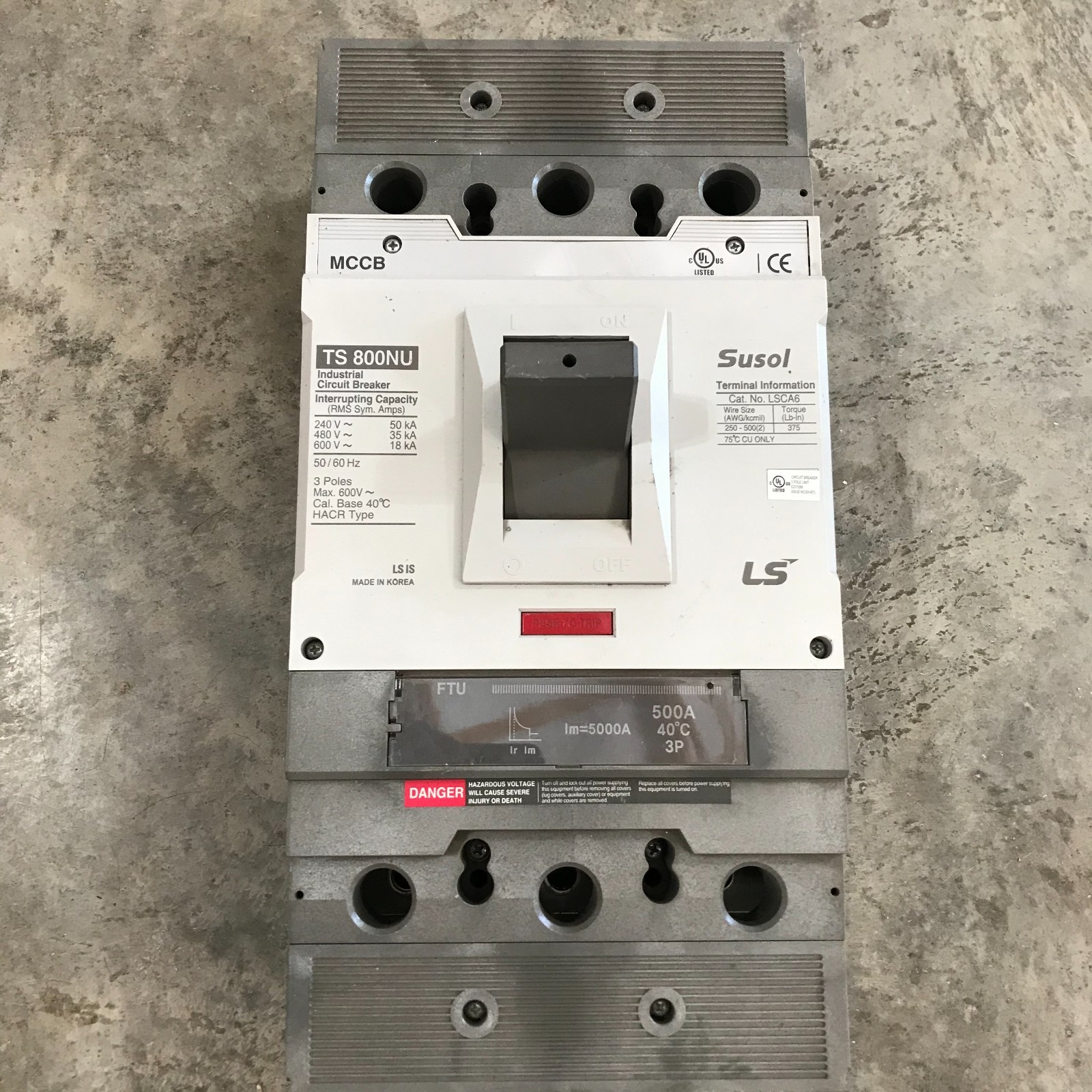 Susol LS Electric Circuit Breaker MCCB TS 800NU – Used