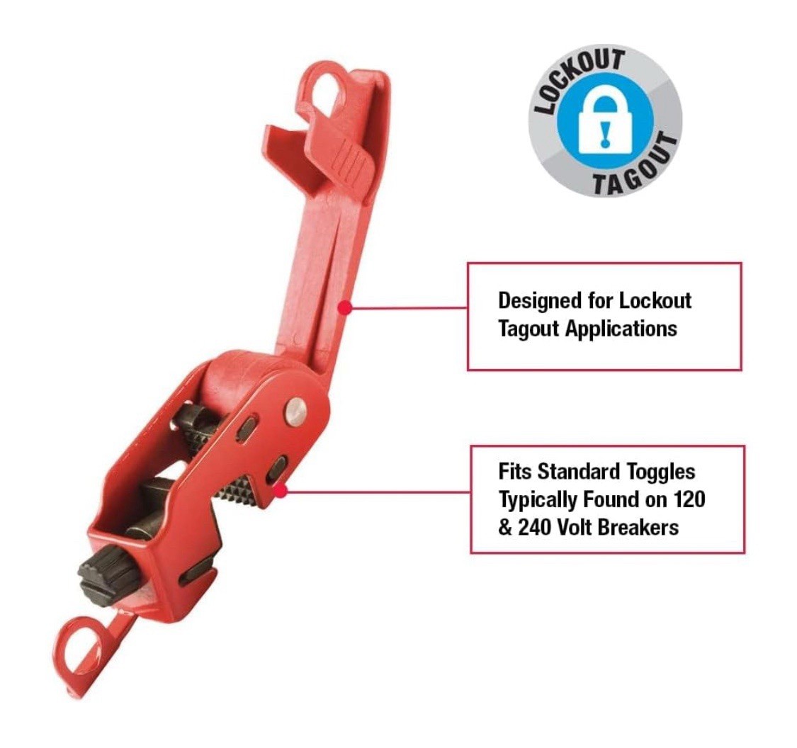 (2) MASTER LOCK 493B Grip Tight Circuit Breaker Lockout Tagout Standard Toggle