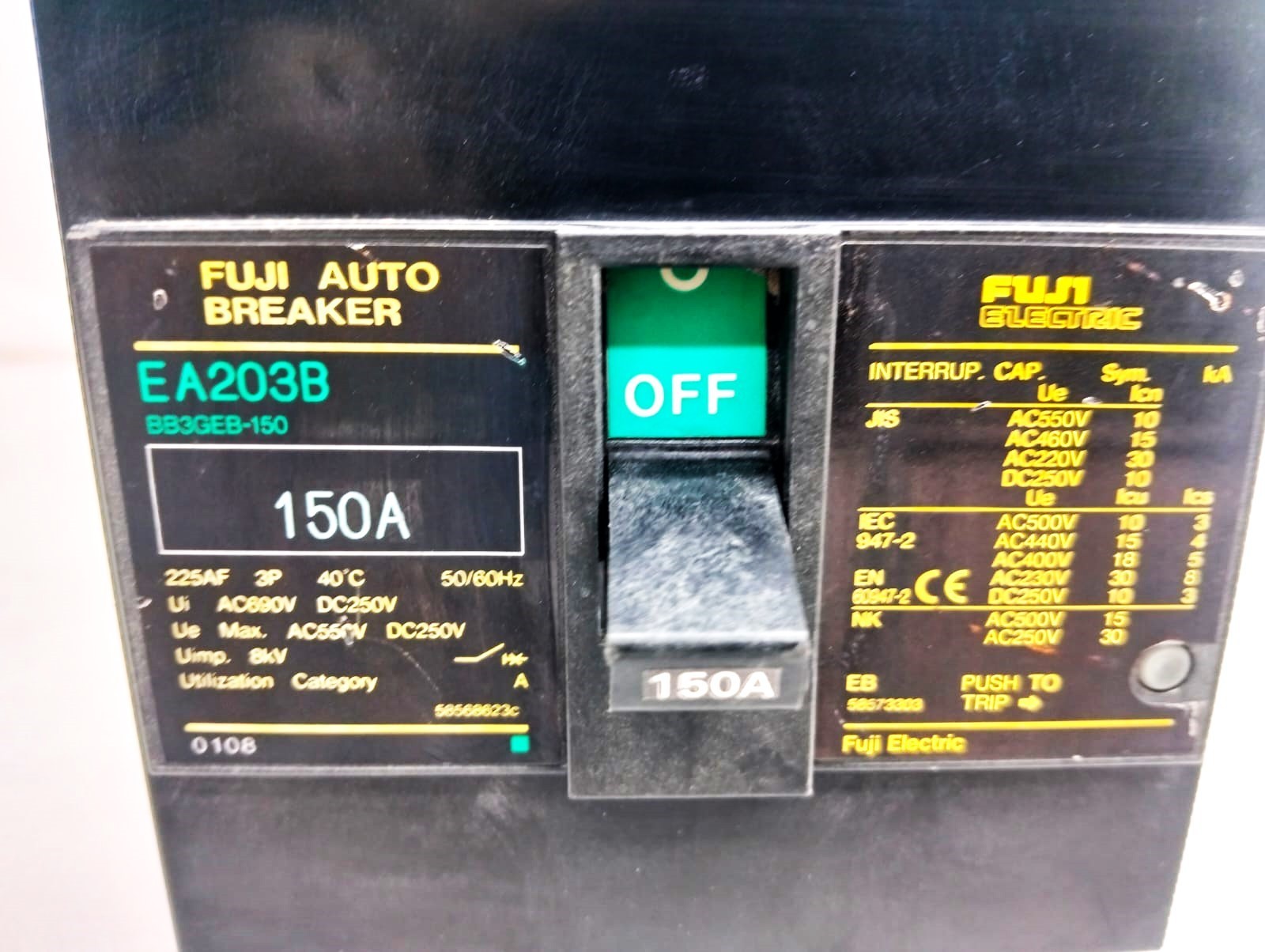 Fuji Electric – Encase Molded Circuit Breaker – EA203B – BB3GEB-150 – 150 A