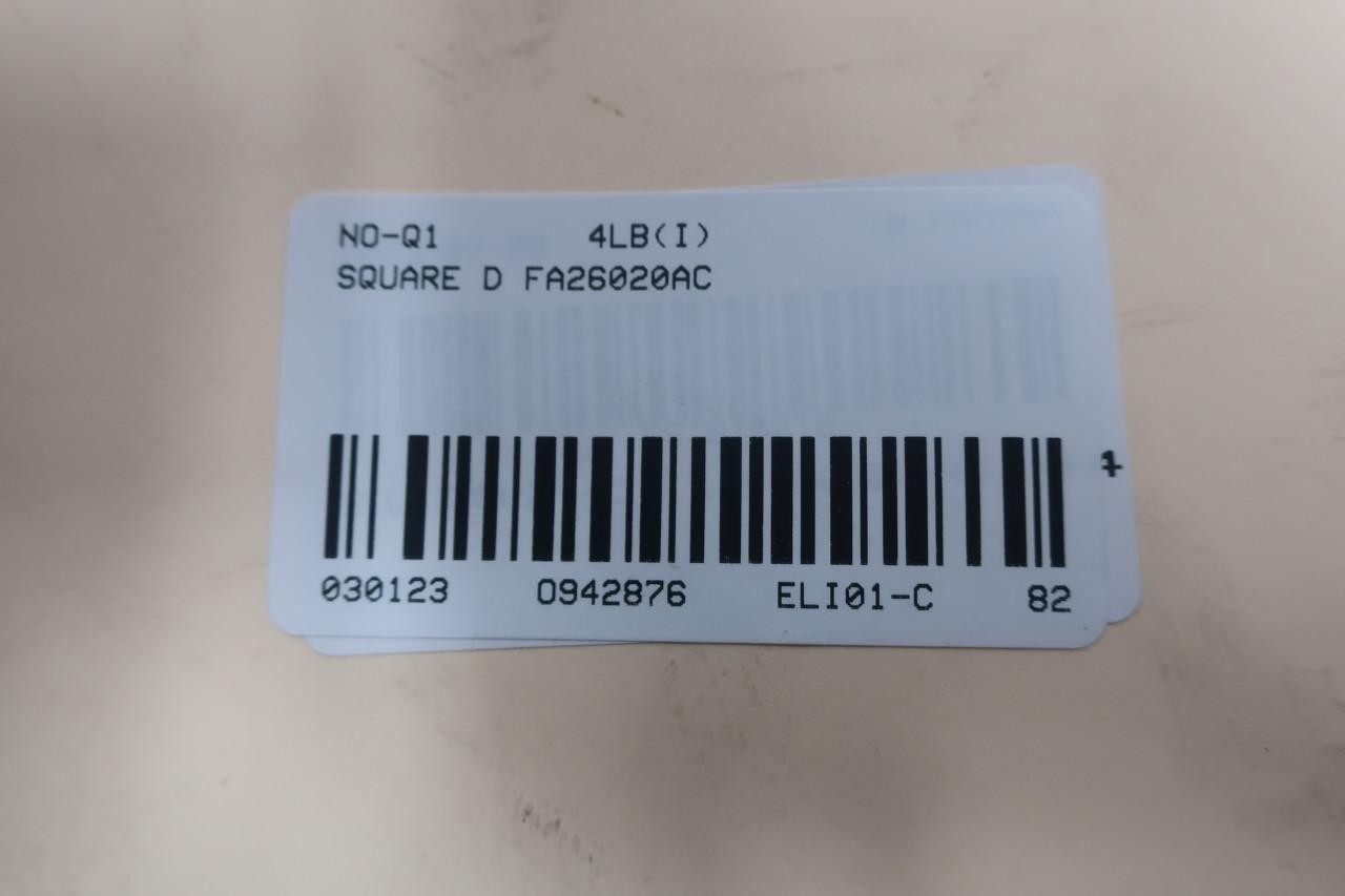 Square D FA26020AC Molded Case Circuit Breaker 2p 20a Amp 240/480/600v-ac
