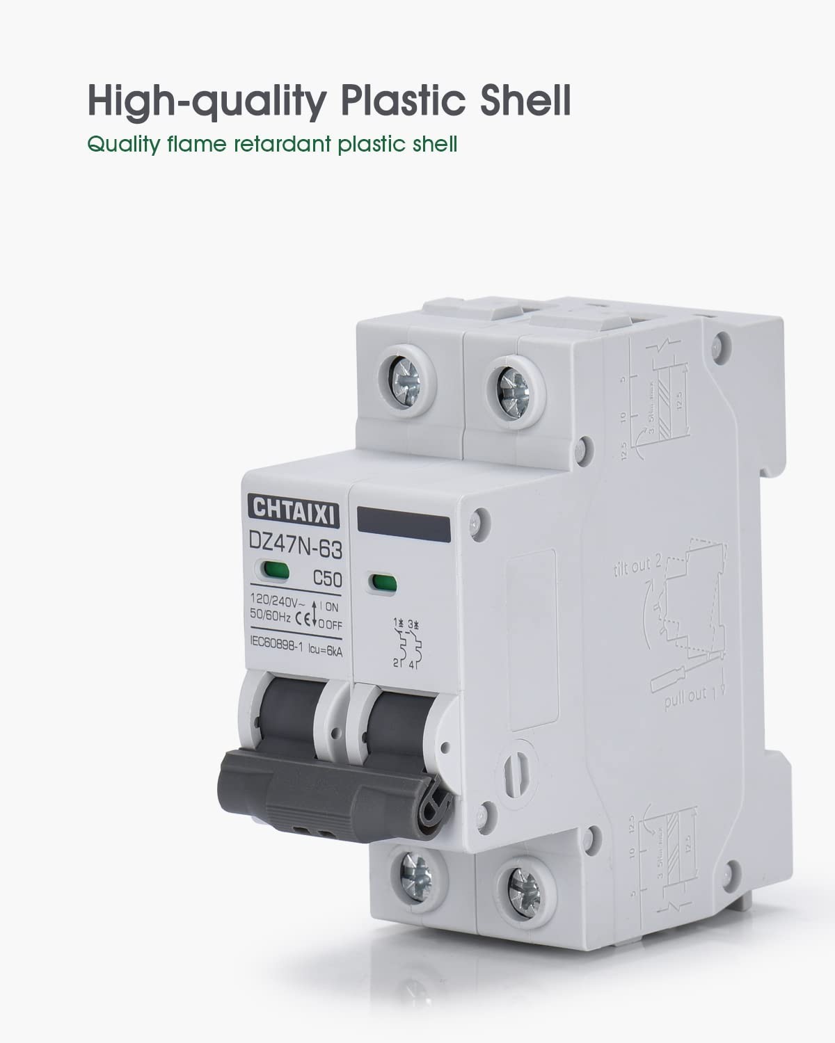 32 Amp DIN Rail Circuit Breaker – 120V/240V Thermal Magnetic Solar Switch