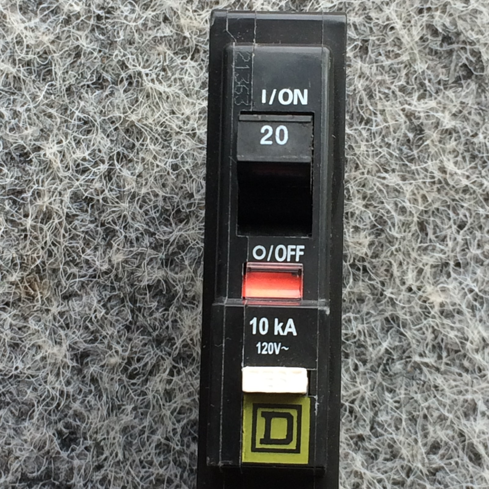 Square D QO120CAFI 20 Amp 1 Pole 120V Plug In Arc Fault CAFI Combination Breaker