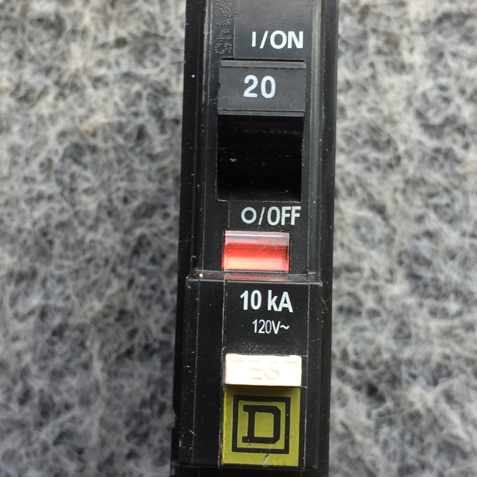 Square D QO120CAFI 20 Amp 1 Pole 120V Plug In Arc Fault CAFI Combination Breaker