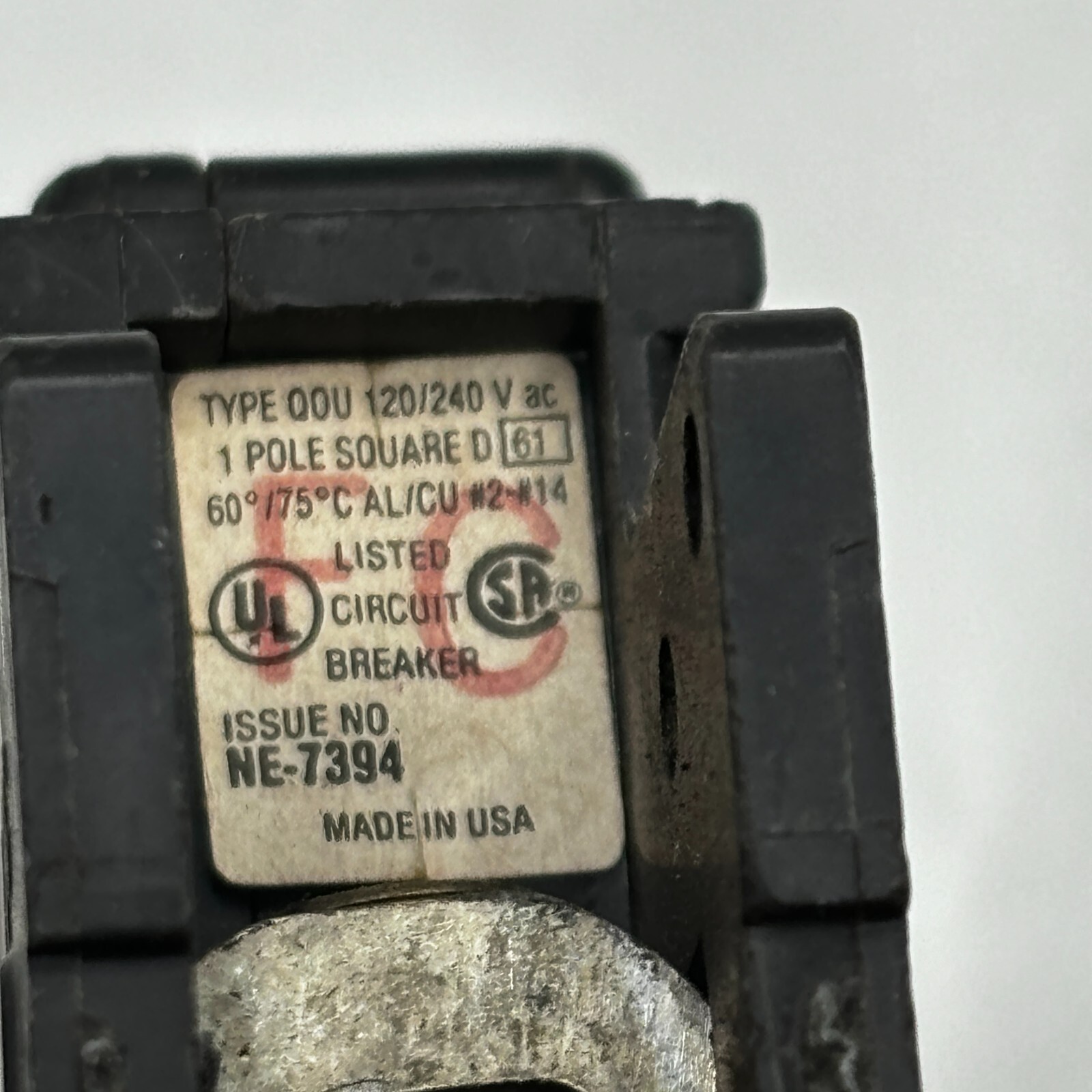 LOT OF 2 SQUARE D TYPE QOU CIRCUIT BREAKER 1POLE 10A 120/240V MADE IN USA🔔