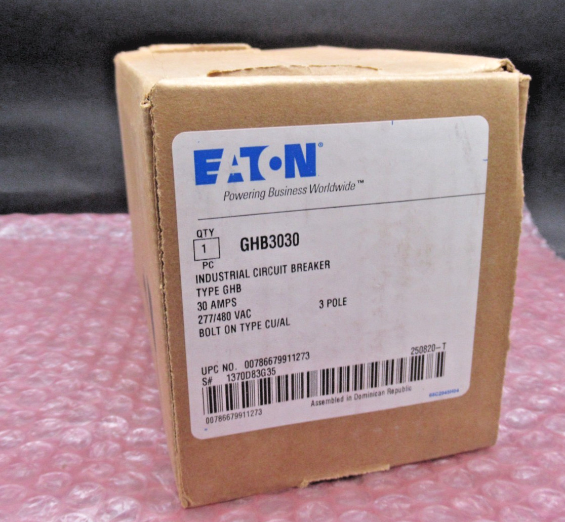 Eaton GHB3030 Industrial Circuit Breaker 30A, 3-Pole, 277/480V *BRAND NEW*