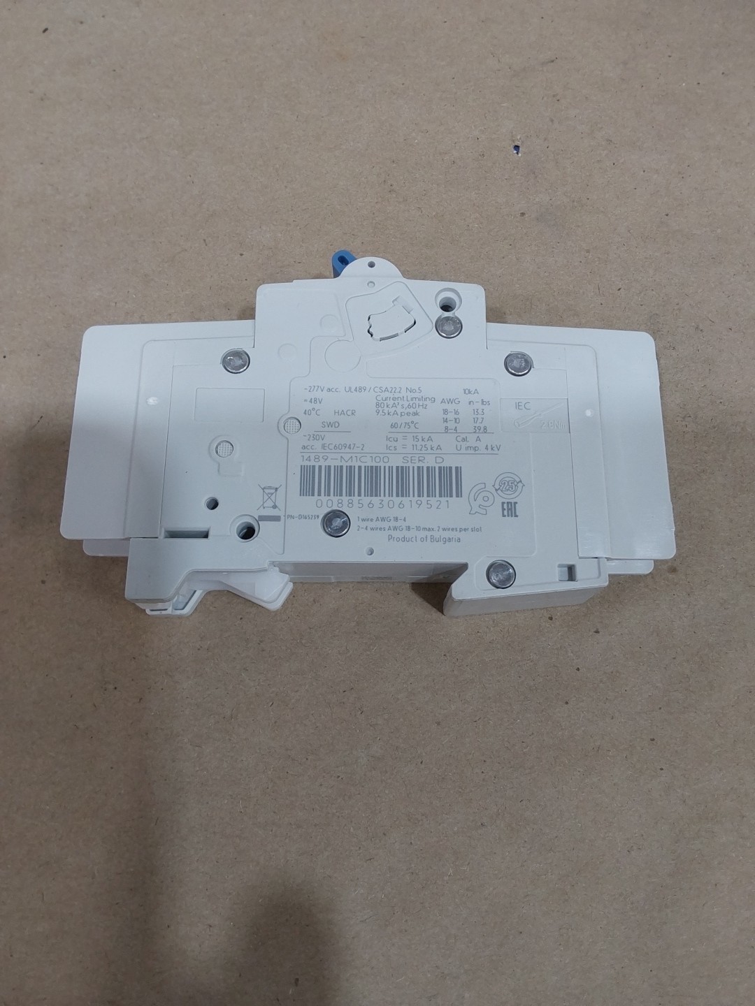 ALLEN BRADLEY 1489-M C 10A…..E197878 1 POLE