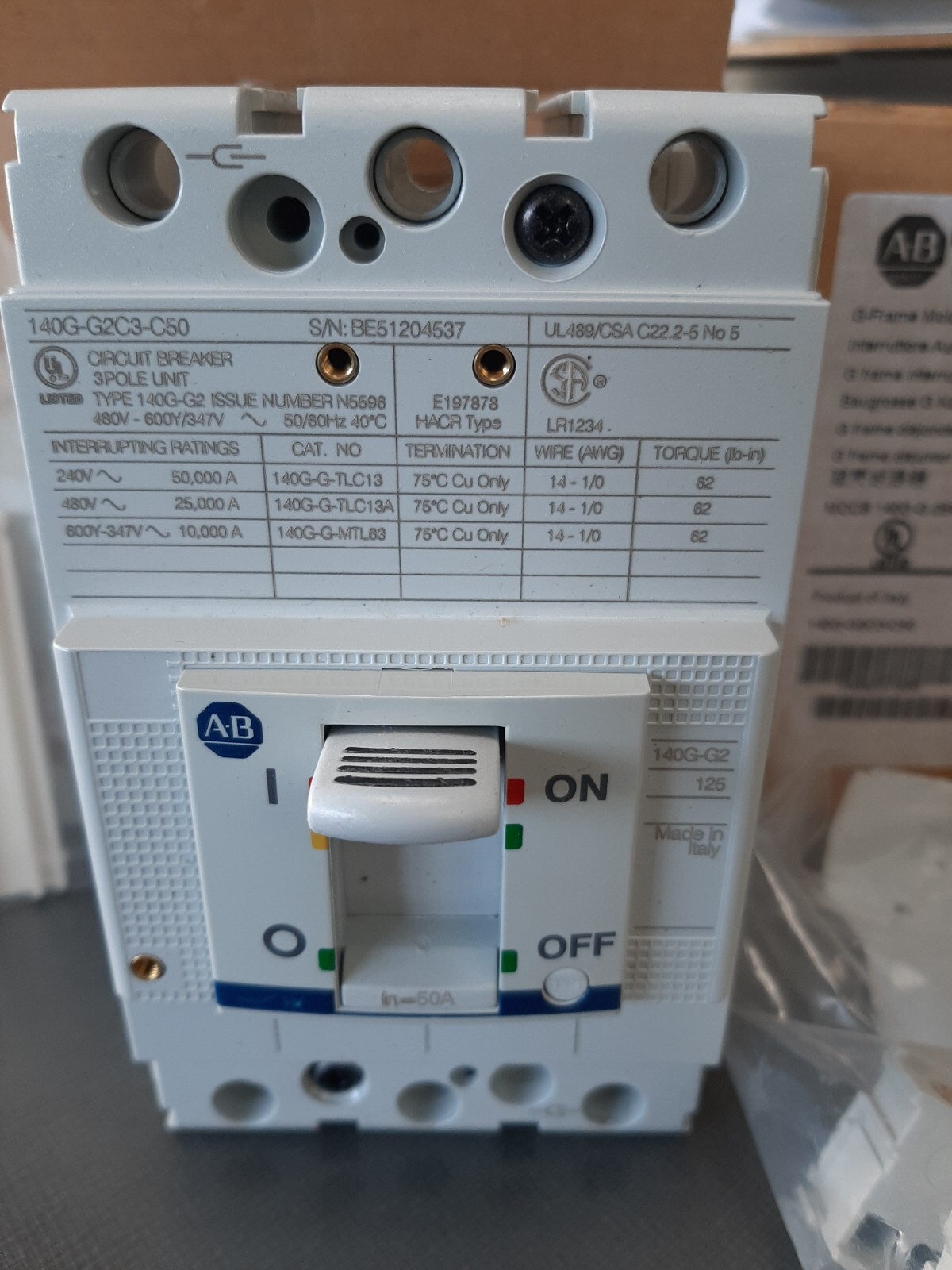 Allen Bradley 140G-G2C3-C50 Circuit Breaker