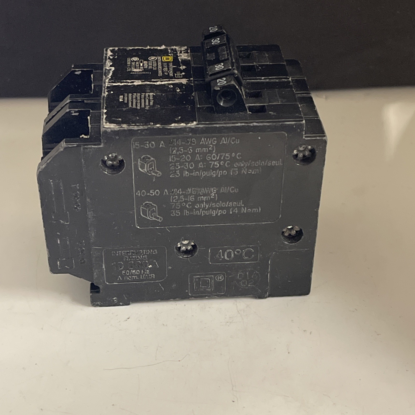 HOMT2020230 Homeline Quad Two 1 Pole 20 Amp One 2P 30 Amp Plug In Tandem Breaker