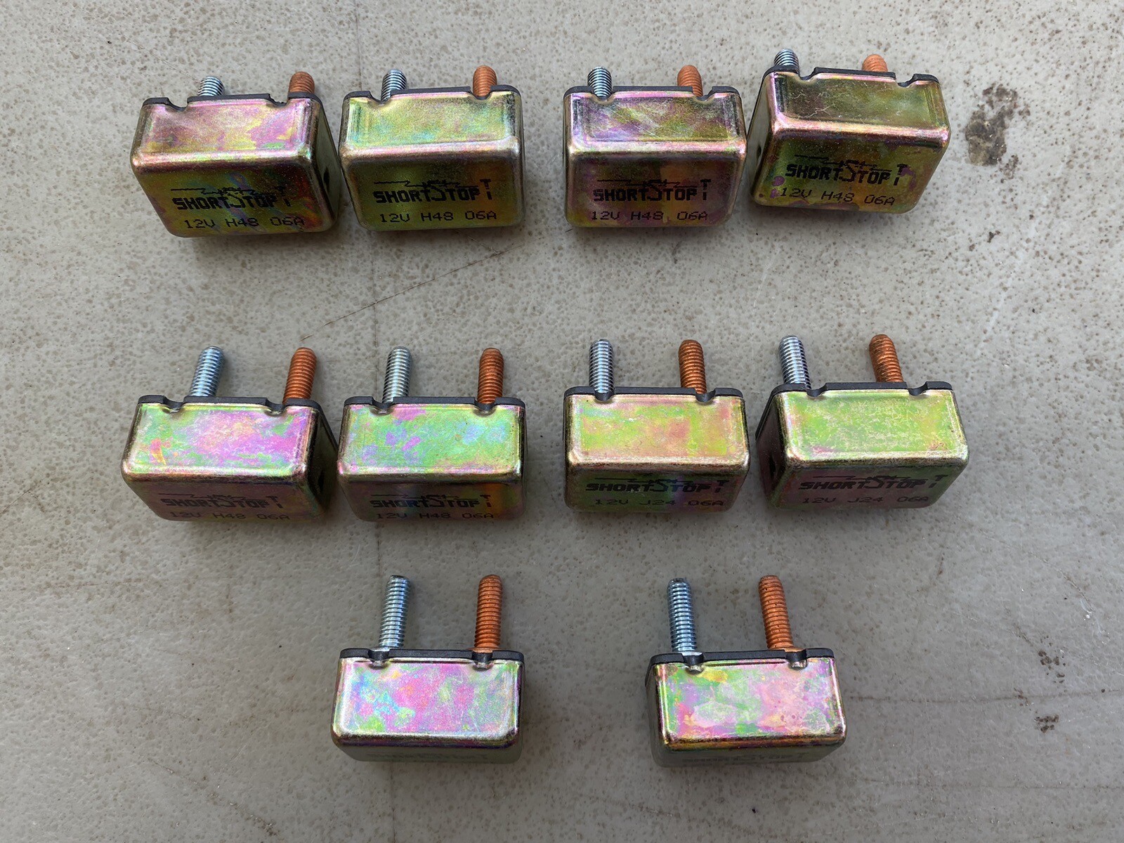 Lot Of 10 – ShortStop 6 Amp Circuit Breaker 12V H48