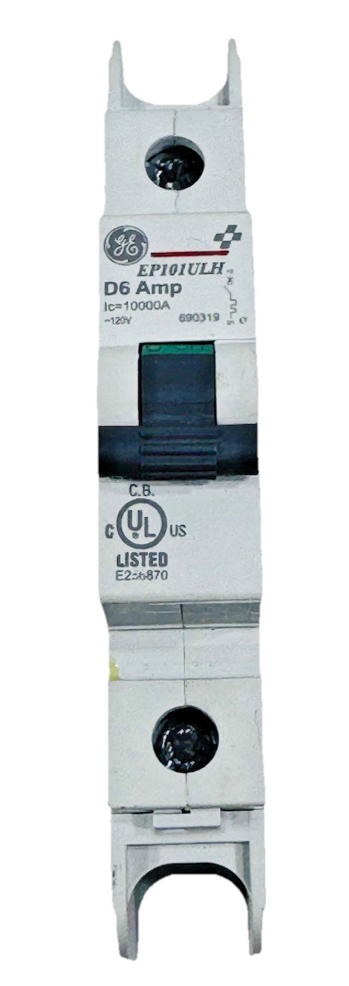 GE EP101ULHD6 / 690319 E256870 6 Amp Miniature Circuit Breaker 1 Pole 120