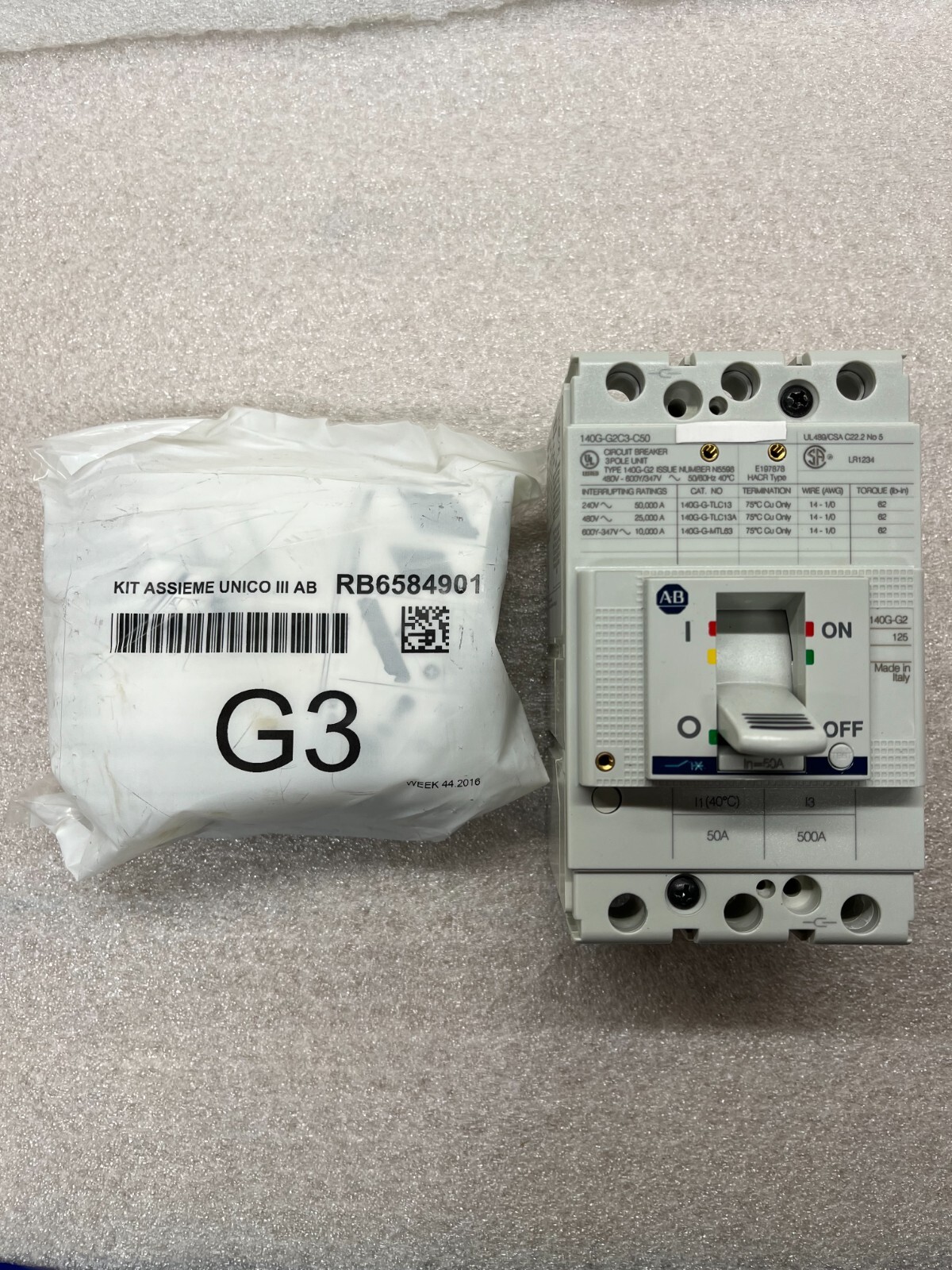Allen Bradley 140G-G2C3-C50 Circuit Breaker/Kit assembly included. Brand New