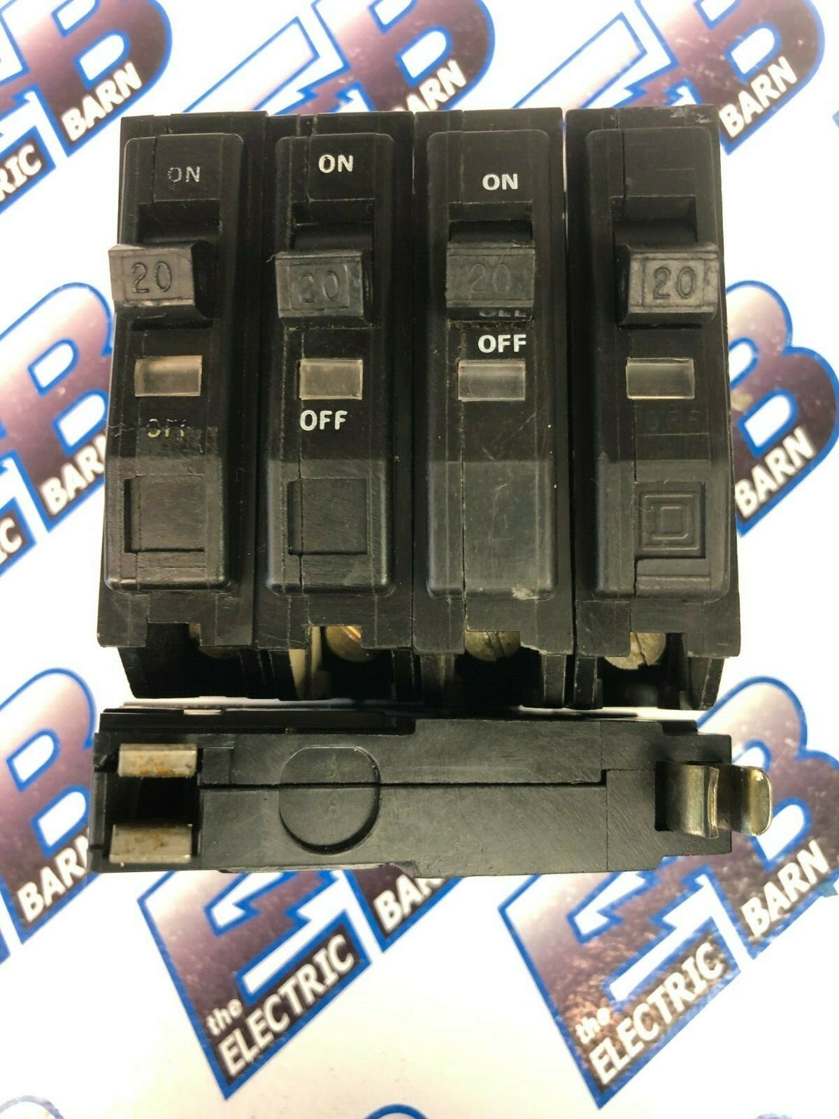 SQUARE D QO120, (1) LOT OF (5) 20A, 120V, 1P, Black, Circuit Breaker – WARRANTY