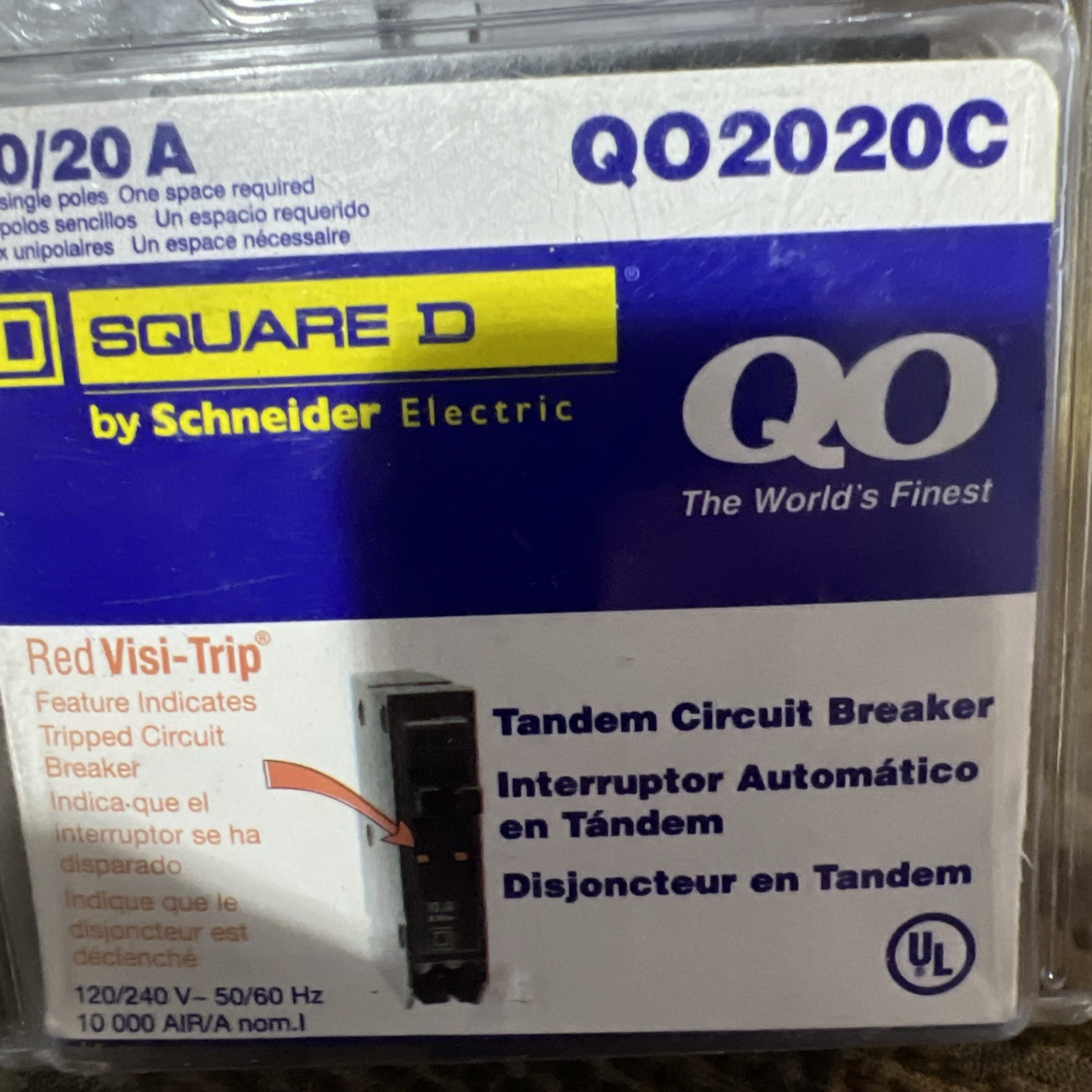 NEW Square D QO2020C 20-Amp Tandem Circuit Breaker QO2020C