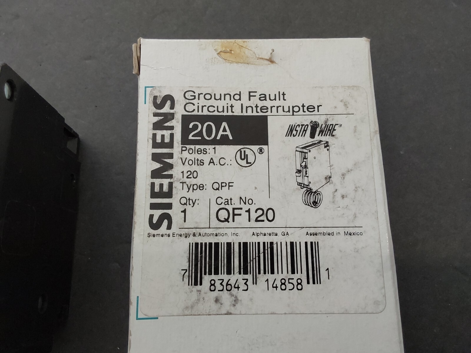 NEW Siemens QF120 20amp GFI Breaker 1 Pole 120V Free Ship