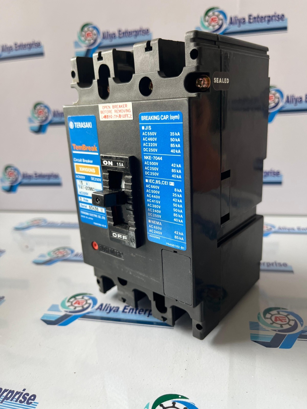 TERASAKI XH100NS TEMBREAK 15A 3POLE Circuit BREAKER FREE SHIPPING MADE IN JAPAN