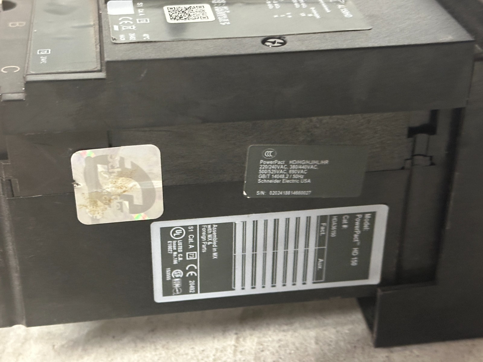 SQUARE D HDA36150 PowerPacT 150A 3-P 600V I-LINE Circuit Breaker SHIPS SAME DAY