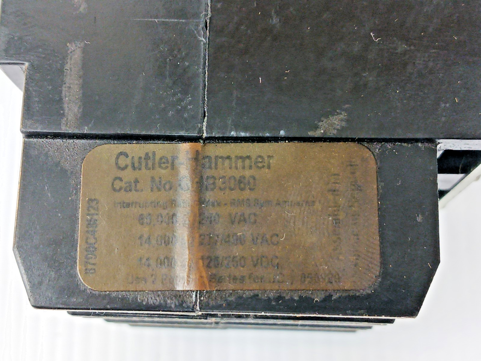 Cutler Hammer 60 Amp Bolt-On Circuit Breaker 3 Pole 277/480 VAC 65kA GHB3060