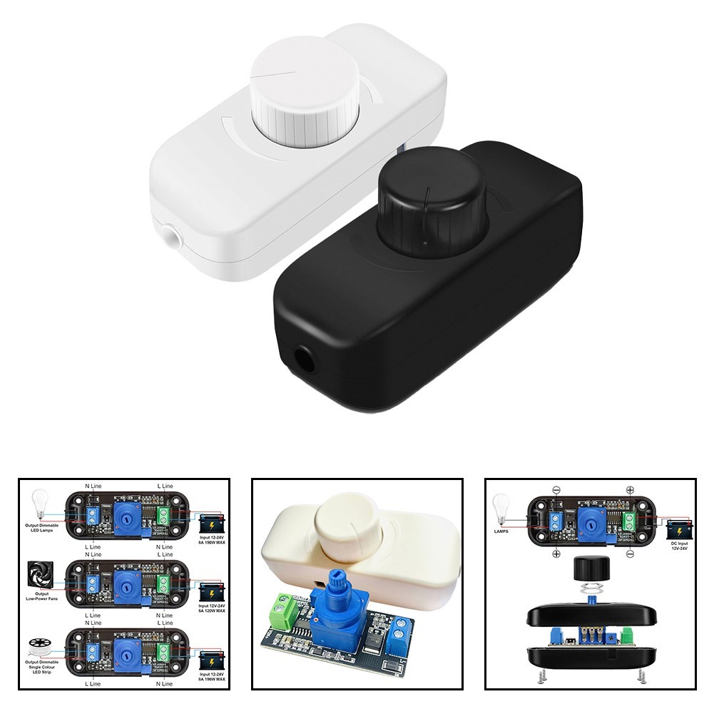 12V 24V Inline Dimmer Switch with Screw Terminals Easy RV Boat Install