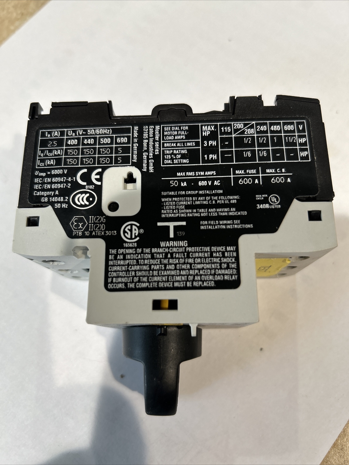 New Eaton PKZM0-2.5 IEC Motor Circuit Breaker 1.6-2.5A XTPR2P5BC1 NL