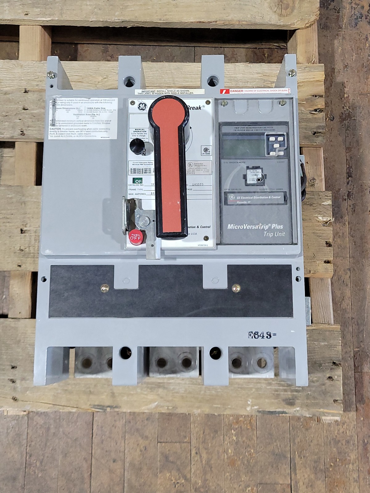 General Electric TP1616TTR Power Break Circuit Breaker 1600A 3P 600VAC Trip Plug