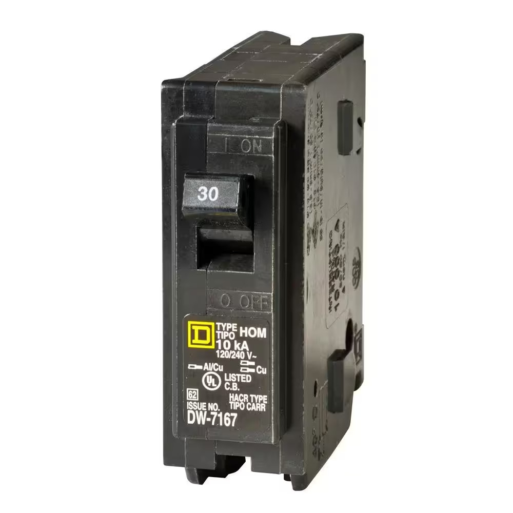 30 Amp Single Pole Circuit Breaker Residential Phase Commercial Electrical Panel