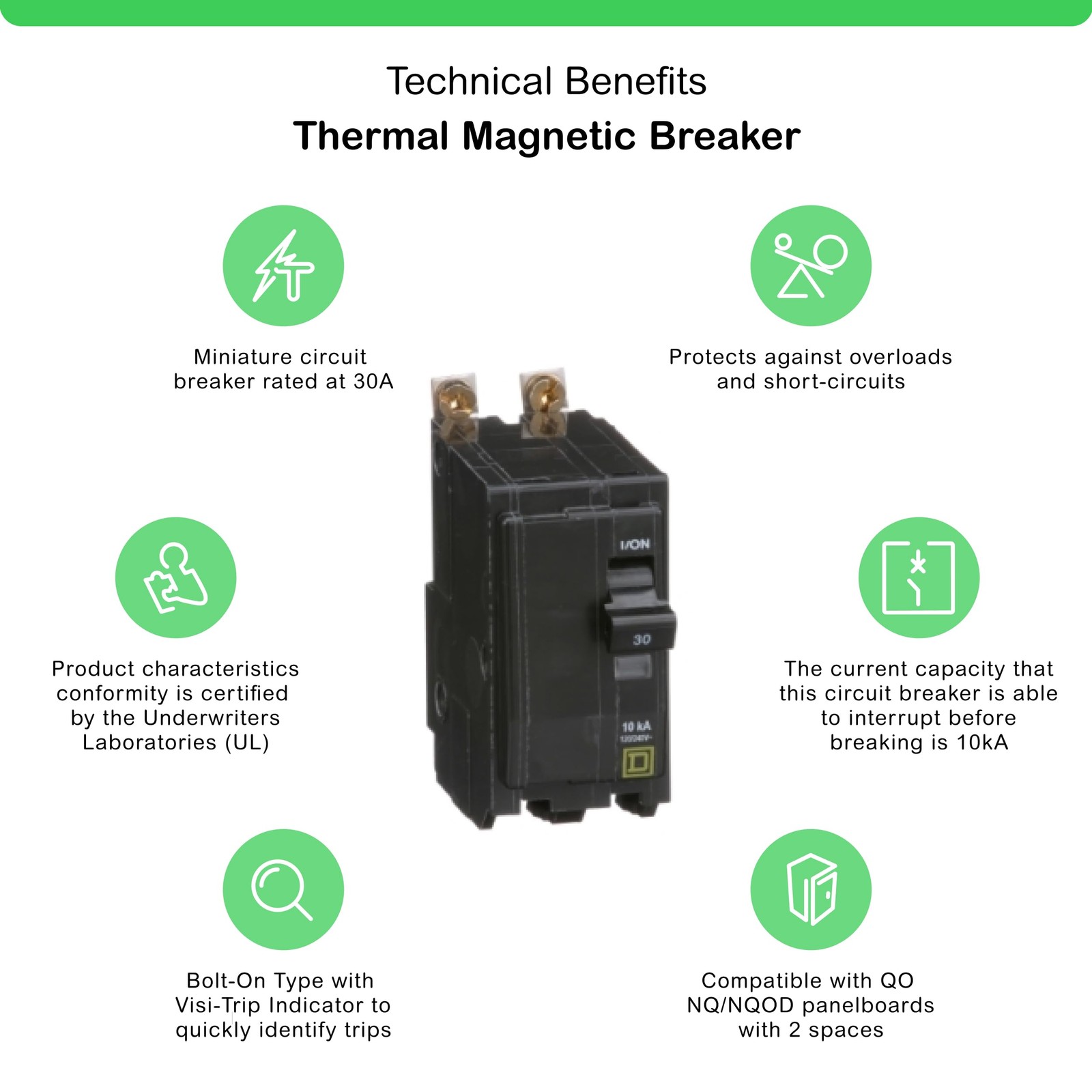 Square D by Schneider Electric Square D QOB230CP Circuit Breaker, Black