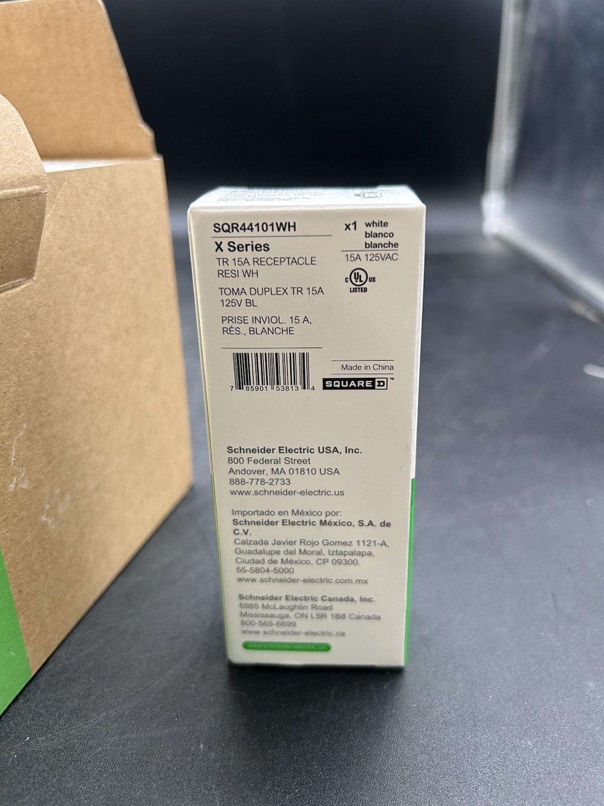 (QTY 10) Square D SQR44101WH: X Series 15A 125V Tamper Resistant Duplex