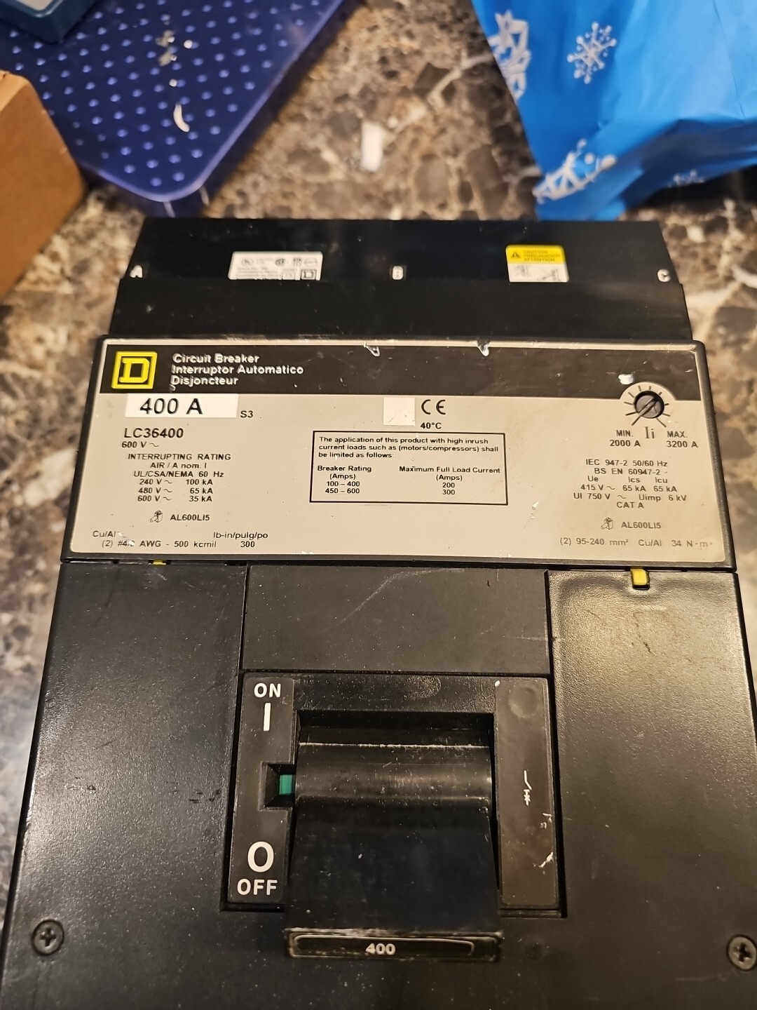 LC36400 SQUARE D 400A 600vac 3P