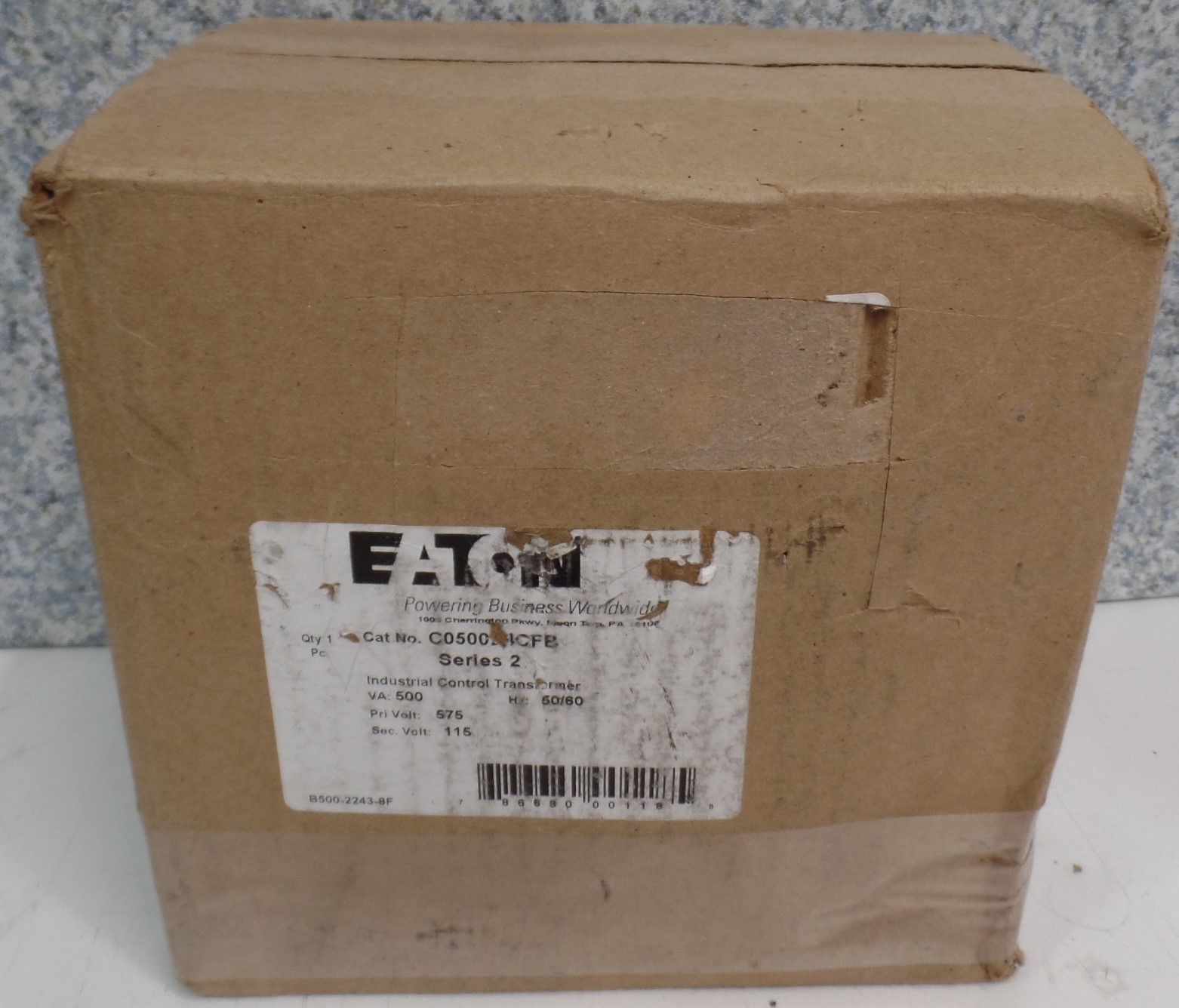 EATON C0500E4CFB Series 2 Industrial Control Transformer 500VA 575V 115V 50/60Hz