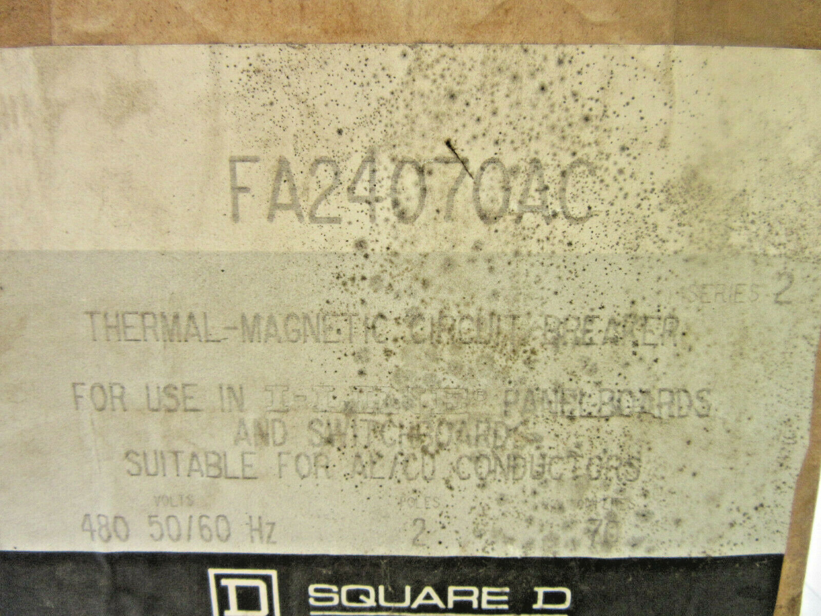 New Square D 70 Amp 2P FA24070 AC Type FA Circuit Breaker I Line Bolt on
