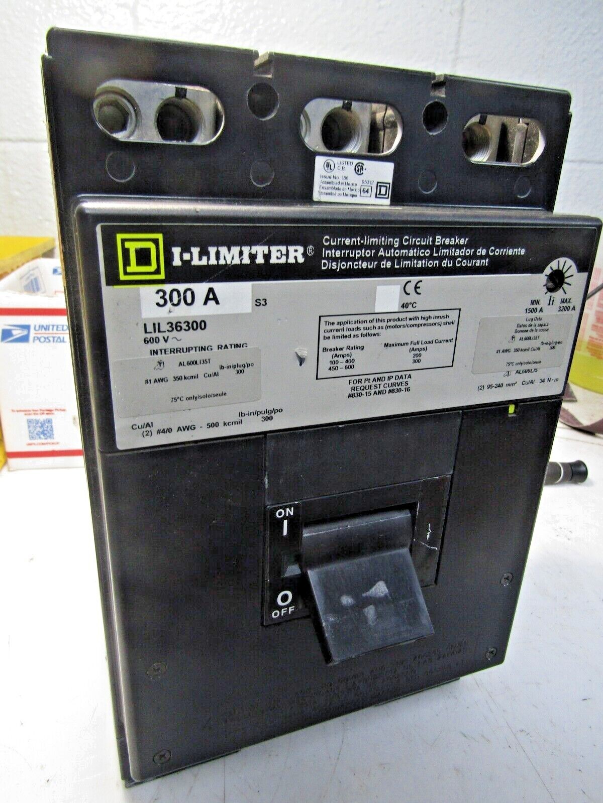 ✌ NEW SQUARE D LIL36300 I-LIMITER CIRCUIT BREAKER 3Ø 600V 300 AMP