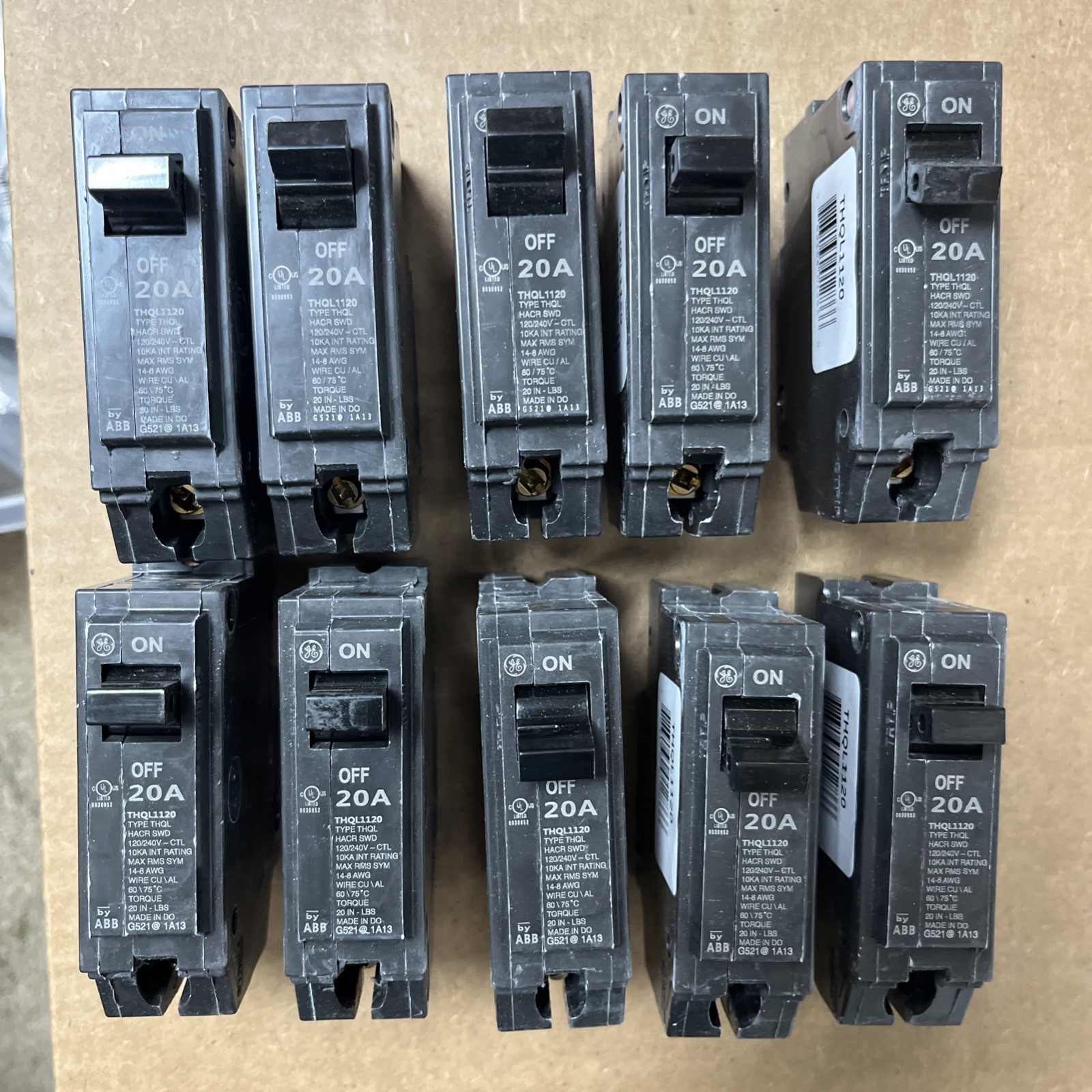 GE Q-Line 20 Amp 1 in. Single-Pole Circuit Breaker (10PK)