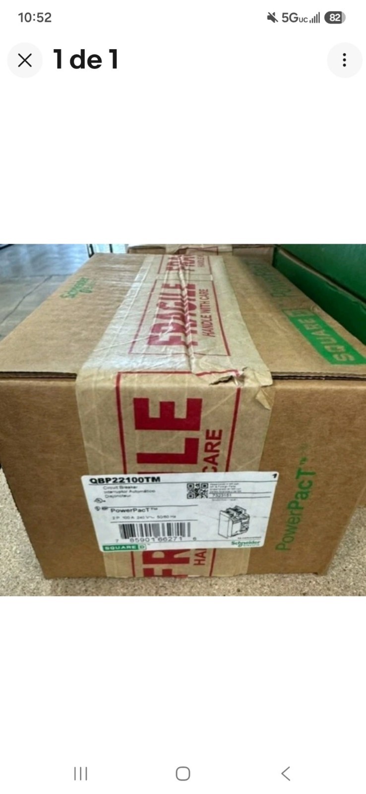 QBP22100TM – Square D Bolt-On 240V 100A 2 pole circuit breaker 10kA@240V