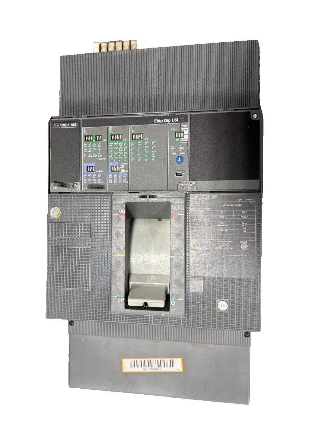 ABB Tmax XT7S 1000 Ekip Dip LSI In+1000A, 2 Pole Circuit Breaker
