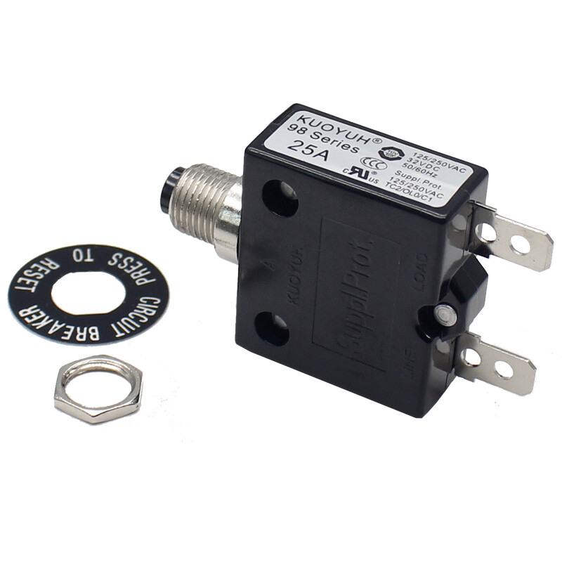KUOYUH Circuit Breaker 98 Series 25A 125/250VAC 32VDC-50VDC 50/60Hz (1Pcs)