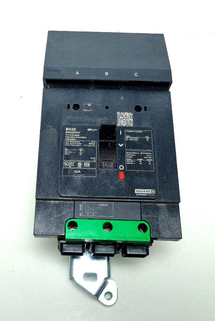 SQUARE D POWERPACT BG CIRCUIT BREAKER BGA34035Y 35AMP 3POLE 3 PHASE