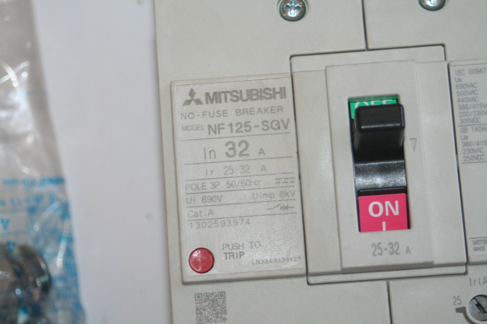 MITSUBISHI ELECTRIC NF125-SGV 25-32A 3P Molded Case Circuit Breaker * NEW *